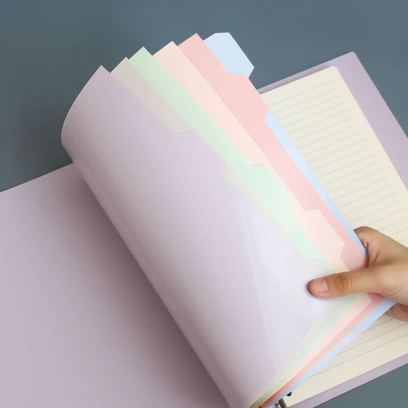 60 de coli A5/B5 Morandi Color Loose Leaf Notebook PP Copertă Linie Linie Reîncărcabilă Papetărie de birou și școală Materiale pentru jurnal