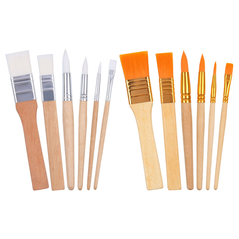 12 buc Perie Perii mici pentru vopsea vopsea zilnică rezistentă la uzură Ergonomic pentru aprovizionare cu păr scurt Copil