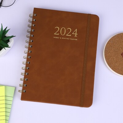 2024 Planner Agenda Notebook A5 Daily Weekly Planner Coil Book Monthlygoals Habit Schedules Stationery Office School Supplies