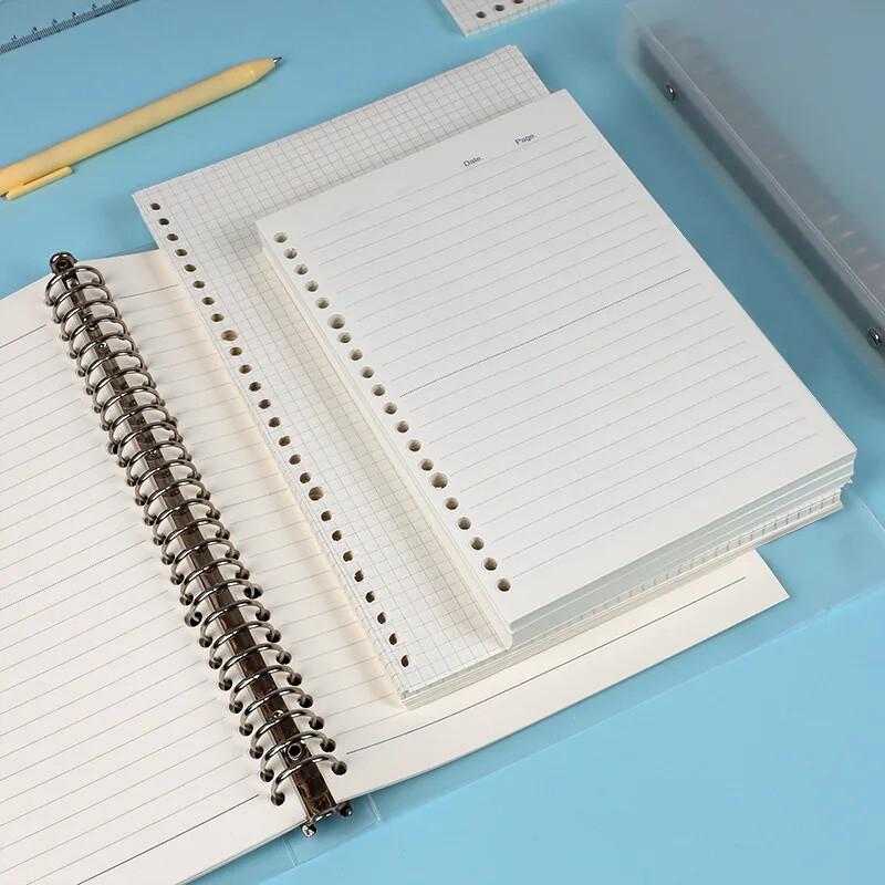60 lehte lahtiste lehtedega köitja Märkmik A5 B5 A4 korduvtäidetav leht päevikuplaneerija Bürootarbed Kirjatarbed Õpilaste kirjutamine