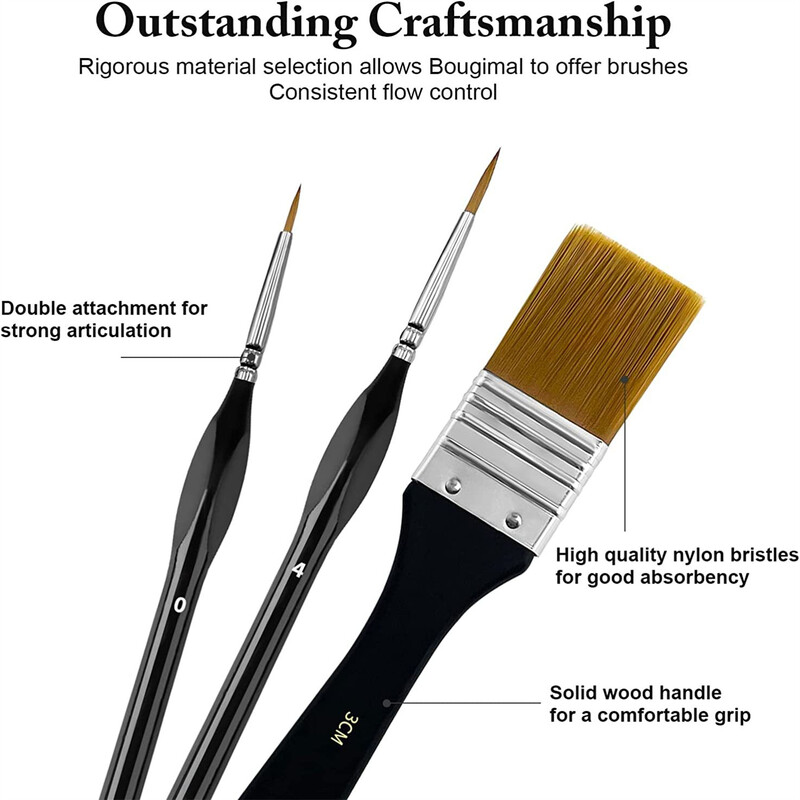 28/32-osaline pintslikomplekt, kunstniku sari, nailonist harjastega ümarad, filbert, lamedad, lehvik, nurk, peente detailidega pintsel kunstnikele