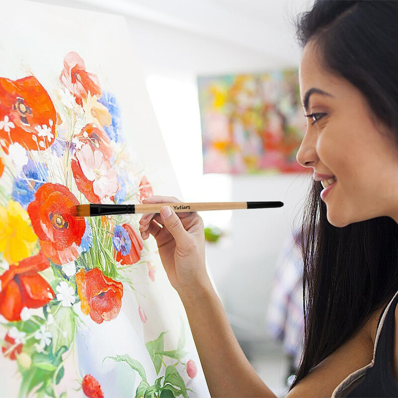 28/32-osaline pintslikomplekt, kunstniku sari, nailonist harjastega ümarad, filbert, lamedad, lehvik, nurk, peente detailidega pintsel kunstnikele