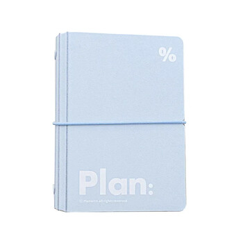 44 листа Мини бележник Ins Simplicity White Blue Journal 6 Ring Loose Leaf Scrapbook Journal Преносим джобен планер Ученик