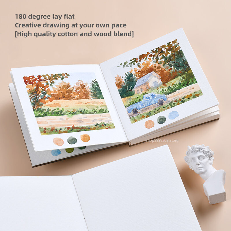 Prijenosna knjiga s akvarelnim papirom 300 g Priručnik za putovanja Mini četvrtasta ručna knjiga za crtanje Olovka za crtanje Olovka u boji Knjiga za crtanje