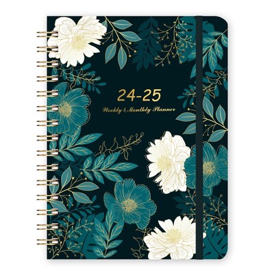 Διπλό σύρμα 180° Lay-Flat Thick Paper 2024-2025 Planner Academic Planner Weekly and Monthly Planner Monthly Tabs Inner