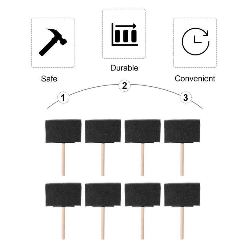 20 tk Laste värvikäsnad, kaldotsaga pintsel, puidust käepidemega värvimine, vahu aplikaator