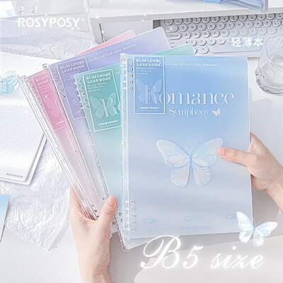 40 lapa B5 Vienkāršības piezīmju grāmatiņa korejiešu modes gradienta krāsa, vaļīga lapa Notapad Kawaii Scrapbooking Journal Studentu piederumi