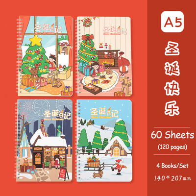 4 raamatut/komplekt A5 spiraalvoodriga sülearvuti Kvaliteetsed Kawaii Korea kirjatarbed armsad koolitarbed õpilastele