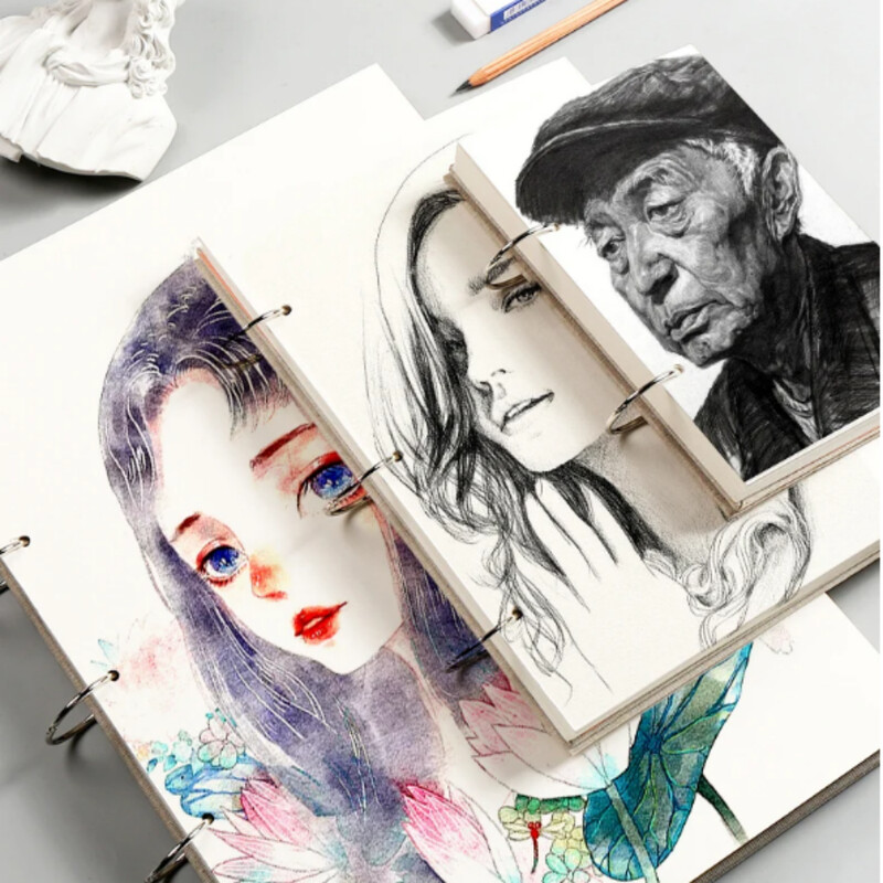 1kom Retro Spiralna bilježnica za crtanje od platna Tvrdi uvez 120 stranica 160GSM Punjiva bilježnica za umjetničko crtanje Školski pribor