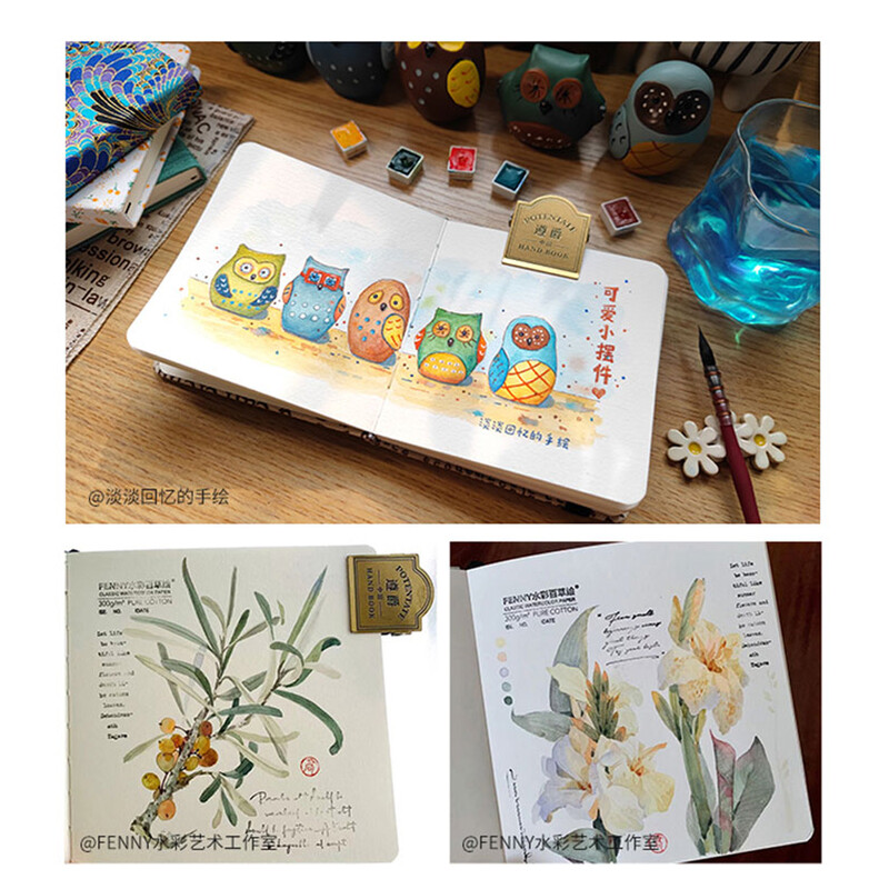 SeamiArt Potentate 10x10cm Mini Square Watercolor Sketch Pad Priručnik 300gsm 100% pamuk Papir 24sheets for Art Journal Drawing