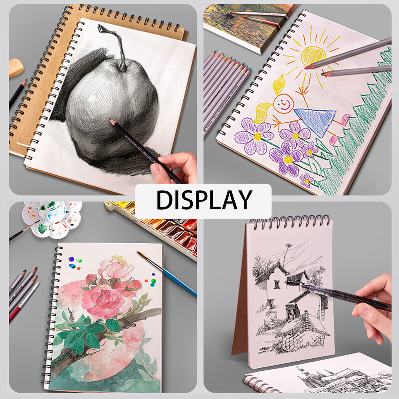 Knjiga za crtanje umjetnosti 160GSM Kraft papir Spiralna knjiga Uredski školski pribor Bilježnica za crtanje Stacionarna