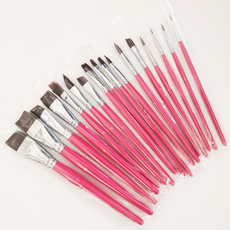 17 tk näovärvi pintslid Kvaliteetne Sky Blue Artist akvarellmaali meigipintslite komplekt lastele