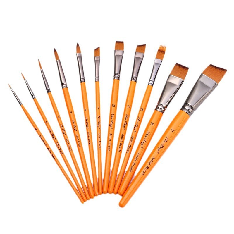 17 tk näovärvi pintslid Kvaliteetne Sky Blue Artist akvarellmaali meigipintslite komplekt lastele