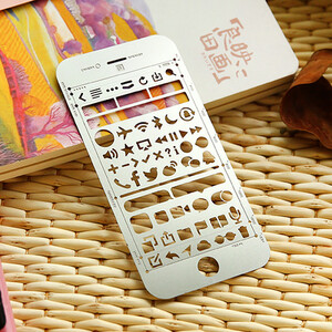 Õõnes metallist joonlaud Käsitöö stantsid Joonistusmalli Joonlaud Scrapbooking Metallist reisipäevik Sülearvuti isetegemise tööriist Malli kaunistus