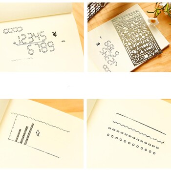 Hollow Metal Ruler Craft Dies Πρότυπο σχεδίασης Χάρακας Scrapbooking Μεταλλικό ημερολόγιο ταξιδιού Σημειωματάριο Diy Tool Διακόσμηση προτύπων