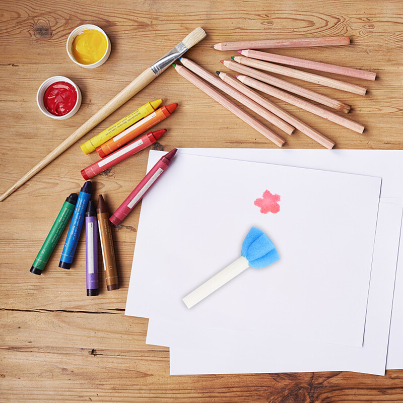 15 tk laste templid käsnpintsliga maalimiskomplekt tarvikud bambusest kleebitav laps