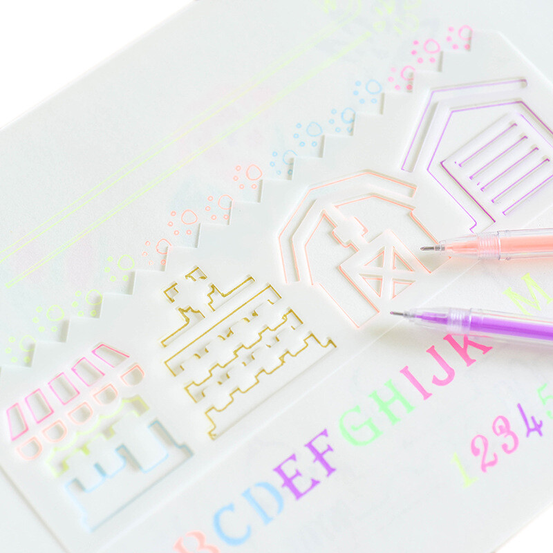 8 бр./компл. Многофункционална куха дантелена линийка Дъска за рисуване Мухъл Шаблон за рисуване Инструмент за декорация