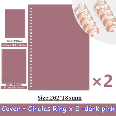 4 coli A4 A5 B5 Copertă de cărți cu foi libere PP Liant colorat Inel spiralat Papetarie din plastic transparent Rechizite școlare de birou