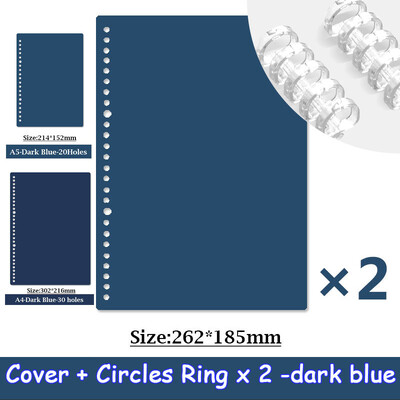 4 coli A4 A5 B5 Copertă de cărți cu foi libere PP Liant colorat Inel spiralat Papetarie din plastic transparent Rechizite școlare de birou