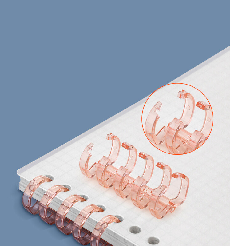 4 coli A4 A5 B5 Copertă de cărți cu foi libere PP Liant colorat Inel spiralat Papetarie din plastic transparent Rechizite școlare de birou
