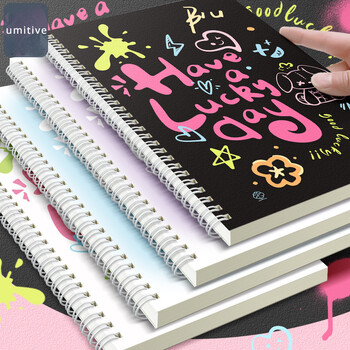 A5 Coil Notebook Graffiti Хубав голям тефтер Cute Coil Notebook Ученически тетрадки и дневници офис аксесоари дневен планер