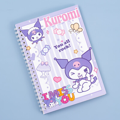 Kawaii Sanrio Kuromi Coil Užrašų knygelė A5 Užrašų knygelė Mergaitėms Mielos Kanceliarinės prekės Cinnamoroll Mokymosi raštinės reikmenys Užrašų knygelės dienoraštis