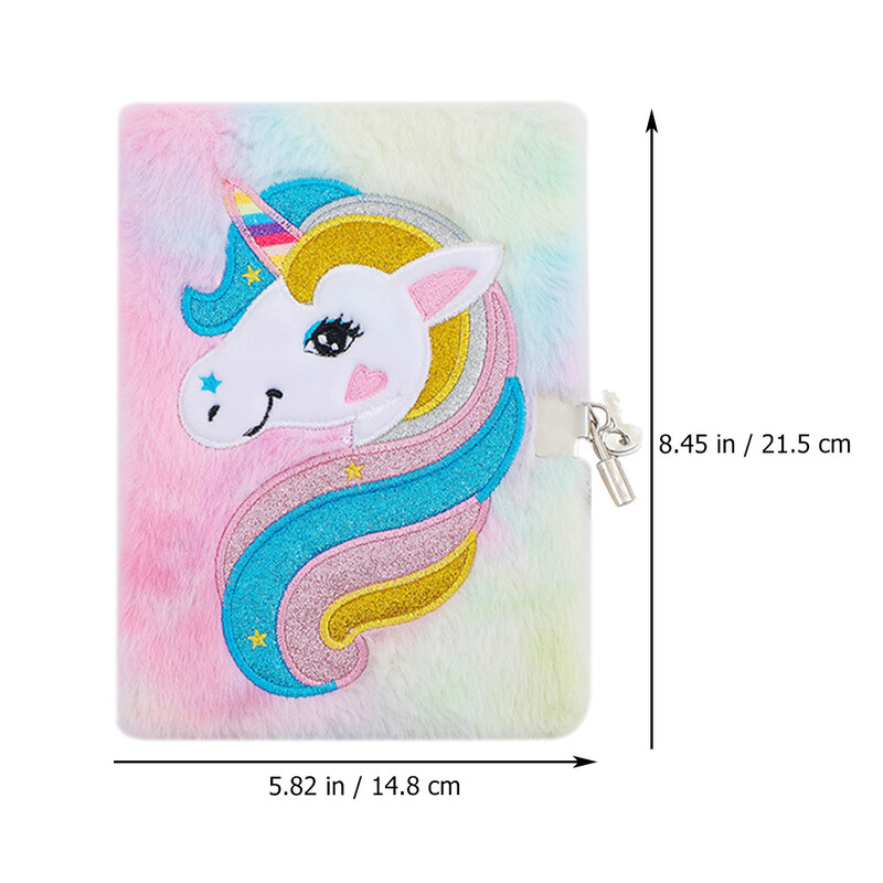 Dāvanu piezīmju grāmatiņa bērniem Meitenes plīša piena pūkaina dienasgrāmata ar slēdzeni meitenēm metāla birojā