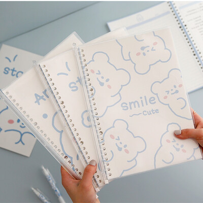 MINKYS Kawaii Bear Rabbit B5 Refillable Binder Notebook Agenda 30 Sheets Sprial Word Book Gift School Χαρτικά