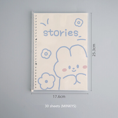 MINKYS Kawaii Bear Rabbit B5 Liant reîncărcat Caiet de note Agenda 30 de coli Sprial Word Book Cadou Papetarie școlară