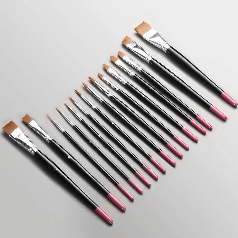 15 tk Kunstniku värvipintslite komplekt koos hoiukotiga Nailonist juustest puidust käepidemega akvarellvärvi pintslite pliiatsikomplekt isetegemise kunsti jaoks