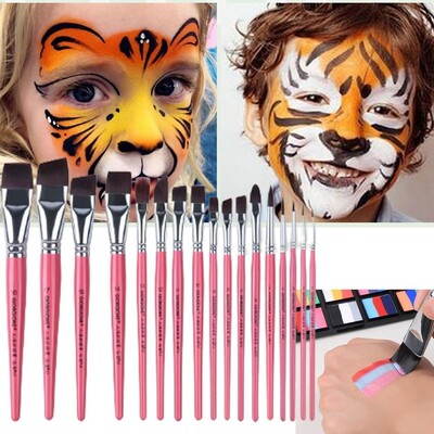 Body Pinting Face Body Art Paint Професионална дървена дръжка Drawing Art Pen Многофункционална найлонова четка Четки за рисуване с маслени бои