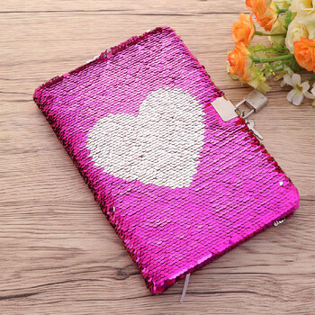 Тетрадки Тетрадки с пайети Secret Diary Travel Reversible с ключалка Love Heart Pink Private Journal Miss