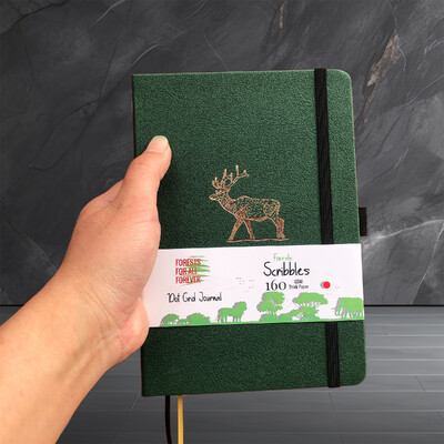 BUKE Bullet Dotted Journali joonistusvihik – 160 gsm paber, sisetasku, nummerdatud 160 lehte, 5x5 mm punktrestiga märkmik