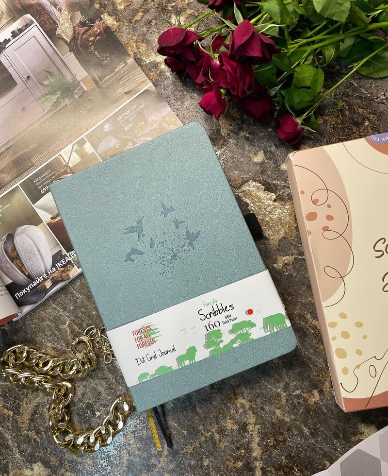 BUKE Bullet Dotted Journal Desen Sketchbook-Hârtie de 160 g/m², Buzunar interior, Numerotate 160 de pagini, Blocnotes DOT GRID 5x5mm