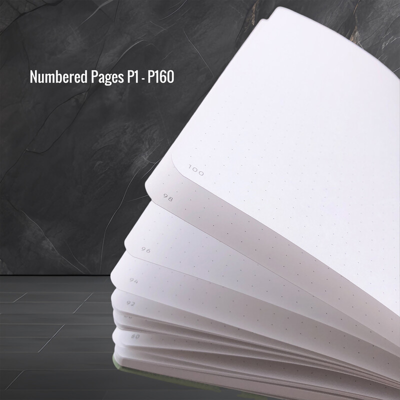 BUKE taškinio tinklelio nešiojamasis kompiuteris 5x5 mm taškuotas 160 puslapių 160 gsm storas kreminis popierius A5 dydžio dirbtinė PU oda kietu viršeliu