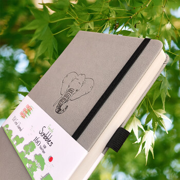 Elephant Bullet Dotted Journal, 160gsm παχύ κρεμ χαρτί με κουκκίδες Σημειωματάριο 160 σελίδων αριθμημένες, 5*5 mm διάταξη DOT-GRID, πρόσθετο