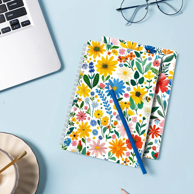 4-daļīgs A5 spirālveida piezīmju grāmatiņu komplekts ar marmora rakstiem, spirālveida sieviešu dienasgrāmata, izmērs 8 * 5,5 collas, 120 lapas ar horizontu