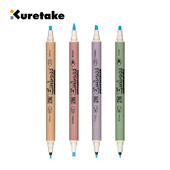 1 gab ZIG Kuretake caurspīdīga reljefa apdruka pildspalva ar reljefu ar diviem uzgaļiem līmes kaligrāfijas ritināšanas un otu smalkās un kaltās pildspalvas