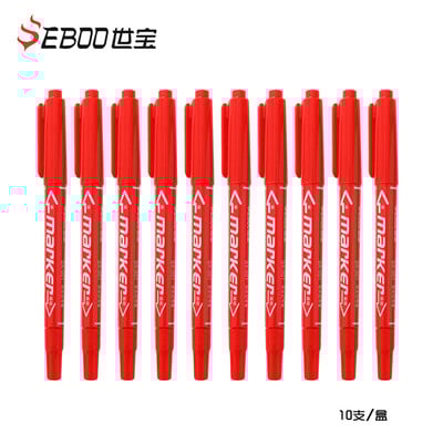 10 gab. pastāvīgās mākslas marķieru pildspalvas ar diviem uzgaļiem, smalkas, ūdensnecaurlaidīgas, eļļainas, melnas, sarkanas, zilas tintes, gleznošanas, biroja un skolas piederumi