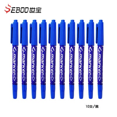 10 gab. pastāvīgās mākslas marķieru pildspalvas ar diviem uzgaļiem, smalkas, ūdensnecaurlaidīgas, eļļainas, melnas, sarkanas, zilas tintes, gleznošanas, biroja un skolas piederumi