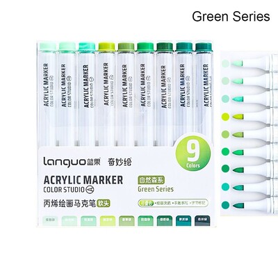 9 värvi markerpliiats Art Kirjatarbed Virnastatav värviline akrüülpliiats Joonistamine/maalimine/grafiti käsitsi konto kirjutamise värvipliiats