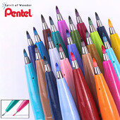 1 tk Jaapani Penteli puutetundliku pintsliga märgipliiats, painduva otsaga värviline pehme ots Saadaval SES15C värvilise joonistamise kunstitarbed kirjatarbed
