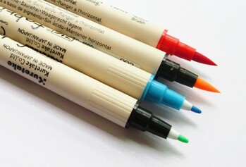 ZIG Fabric Markers Kuretake Brush Pens TC-4000 FABRICOLOR TWIN Tip DIY for Fabric Japan