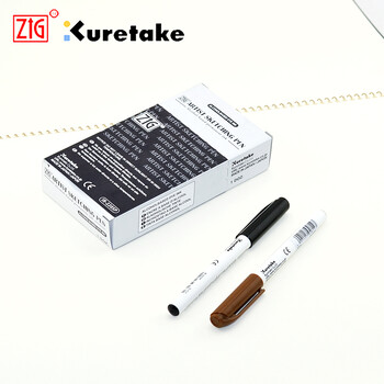 ZIG Markers Artist Sketching Pen Kuretake Brush Pen 0,6mm Μόνιμη μελάνη με βάση το αλκοόλ Μαύρο Καφέ Ιαπωνία