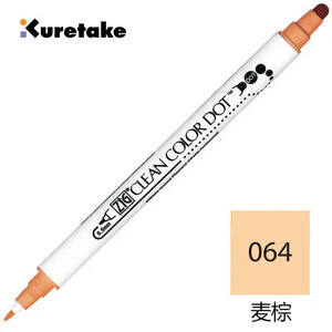 1 buc Japonia Zig KURETAKE CLEAN COLOR DOT TC-6100 Marker de culoare metalic cu două capetele stilou acuarelă pictat perie de artă ștampilă rotundă