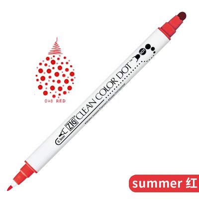 1 buc Japonia Zig KURETAKE CLEAN COLOR DOT TC-6100 Marker de culoare metalic cu două capetele stilou acuarelă pictat perie de artă ștampilă rotundă