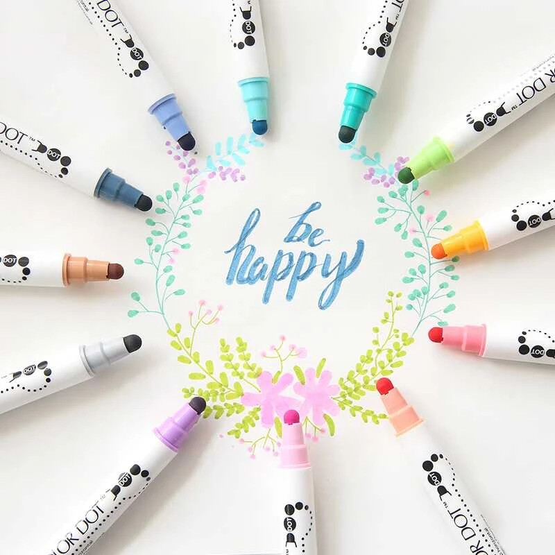 1 buc Japonia Zig KURETAKE CLEAN COLOR DOT TC-6100 Marker de culoare metalic cu două capetele stilou acuarelă pictat perie de artă ștampilă rotundă