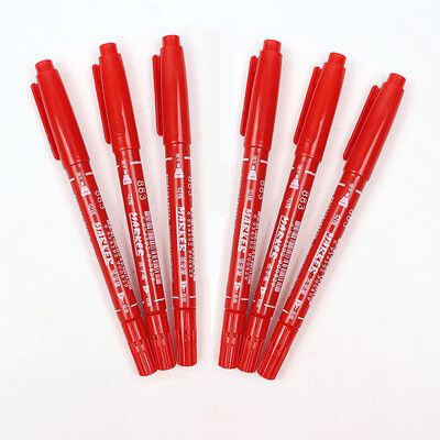 6 ks horúcich výpredajových vysoko kvalitných obojstranných fixiek s vodeodolným atramentom (čierna, modrá, červená), atrament 0,6-2,0 mm, permanentné fixky s dvojitým hrotom