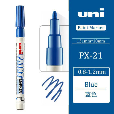 1 tk UNI PX-21 püsivad markerpliiatsid, värvilised õlid, veekindlad kirjutised metall-klaaskangast rehvidele Graffiti värvi markerpliiats