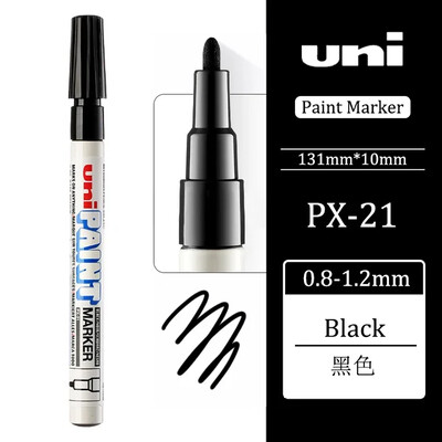 1 tk UNI PX-21 püsivad markerpliiatsid, värvilised õlid, veekindlad kirjutised metall-klaaskangast rehvidele Graffiti värvi markerpliiats